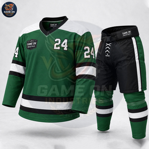 Team Sportswear Breathable Performance Apparel Sublimation Design OEM ODM Service Custom Green Ice Hockey Uniform Sets - Product Image 5