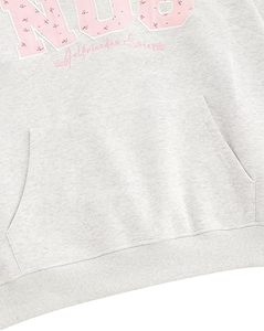 Sudadera con Capucha Extra Grande con Cierre, 100% Algodón Felpa, Estampado de Letras Rosadas, Unisex, Casual, Ropa de Calle de Invierno, Servicio OEM - Product Image 2