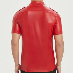 เสื้อเชิ้ตหนังสไตล์ซาฟารีสำหรับผู้ชาย ปกคอปกติ กระดุมแบบปกปิด หนังแท้นุ่ม แห้งเร็ว เป็นมิตรกับสิ่งแวดล้อม ทรงปกติ - Product Image 6
