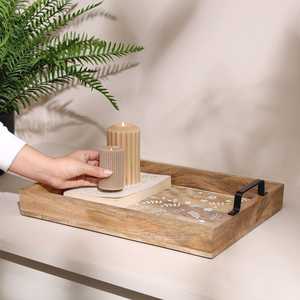 Modern Luxury Design Wood Polished Serving Tray Dinnerware Dished <b>Plates</b> Handmade Eco-Friendly Dishwasher Safe Wedding Home - Product Image 2