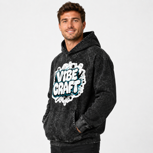 Sweat à capuche premium pour homme, coupe oversize, en coton épais, effet délavé rétro, style streetwear, broderie personnalisée, vente en gros, vêtements décontractés - Product Image 5
