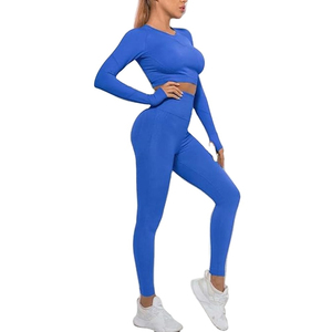 New Premium Quality Women's Active Wear Set Skinny Fitness Yoga Dress Top Above Knee Plus Size Seamless - Product Image 2