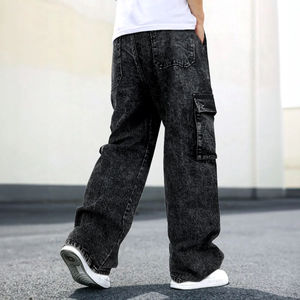 กางเกงยีนส์พลัสไซส์สั่งทำพิเศษ ขายส่ง กางเกงเดนิมแฟชั่นแนวสตรีท ระบายอากาศได้ดี ทรงหลวมสำหรับผู้ชาย คุณภาพสูง สไตล์สตรีทแวร์ - Product Image 4