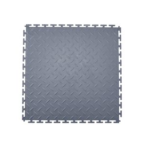 Set di 8 Piastrelle Incastrabili per Pavimento Garage 20,2 X 20,2 X 0,2 cm, Antiscivolo con Superficie Diamantata, Pavimentazione Modulare - Product Image 1