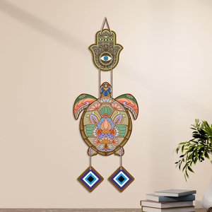Décoration murale artistique tortue Nazar Battu en MDF pour salon et entrée (Vastu) - Product Image 1