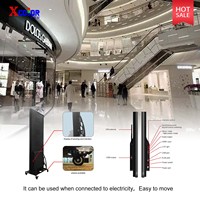 Afficheur numérique LED pliable en quatre parties en aluminium moulé sous pression X-color, signalisation numérique intelligente pour centre commercial, magasin de détail, 1080P