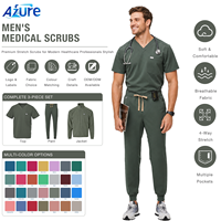 Ensemble de blouses médicales pour hommes, extensible dans 4 directions, respirant, uniforme d'hôpital avec poches, logo personnalisé OEM ODM