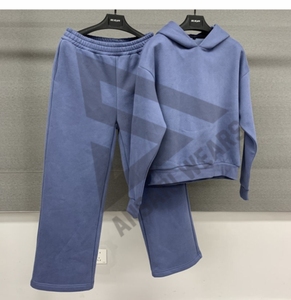 Nuevo Conjunto de Chándal de Invierno de 2 Piezas 2026Whiter: Sudadera con Capucha Oversize y Pantalones Jogger con Pedrería, Ecológico y de Color Liso - Product Image 1