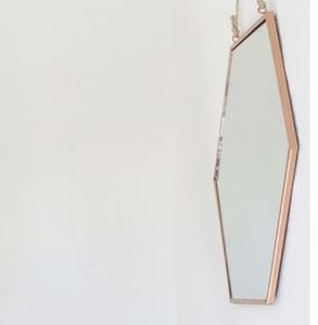 Nordic Rose Gold Hexagon Wall Mirror Set Hanging Metal <b>Frame</b> Geometric Decorative Mirror for Home Living Room Bedroom Decor - Product Image 3
