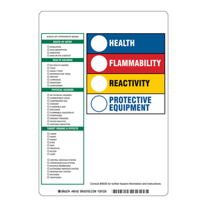 Étiquettes d'identification des risques Brady HMIG - Autocollants durables auto-adhésifs en relief pour la sécurité chimique et industrielle - Product Image 2