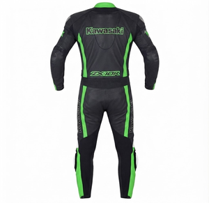 Combinaison de course sur circuit professionnelle Rawasaki pour homme, sur mesure, en cuir de vache/crocodile avec protection de niveau 2 - Product Image 2