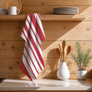 100% Cotton Yarn Dyed Stripe Design <b>Kitchen</b> <b>Towels</b> for Christmas With Customized Size And Logo . - Product Image 1