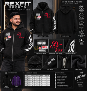 Sweat à capuche zippé surdimensionné personnalisé pour homme, en molleton épais, avec broderie graphique, style streetwear, et poches sur les manches - Product Image 5