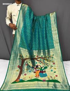 Collection de saris en soie avec tissage et pallu Paithani, dernière collection Evergreen Design, fournisseur d'Inde. - Product Image 6