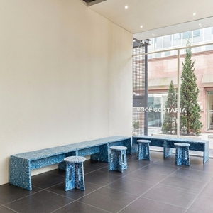 4GoodThings Recycled <b>Plastic</b> Frame Modern Craftsman Water Resistant Durable 2-Seater Outdoor School Patio <b>Bench</b> Eco Friendly - Product Image 3