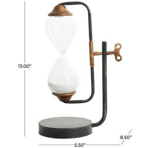 Sablier en verre de style industriel avec cadre métallique et support réglable - Product Image 5