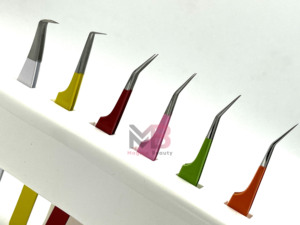 Juego de Pinzas para Pestañas de Acero Inoxidable con Mangos de Colores y Punta de Precisión para Extensiones de Pestañas, Precios al por Mayor - Product Image 6
