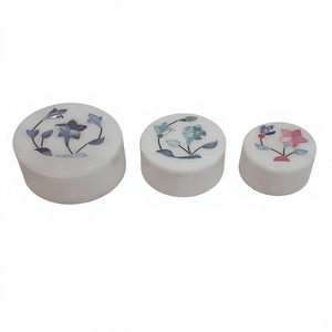 Boîte en marbre en gros I Boîte multi-incrustations en nacre I Boîte artisanale I Boîte cadeau pour le Ramadan I Boîte décorative I Boîte à chaîne - Product Image 1