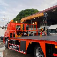 Grue télescopique de 3 tonnes montée sur camion, grue hydraulique montée sur camion benne, grue mobile pour tracteur avec télécommande