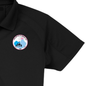 Polo de malla negra para mujer, que absorbe la humedad, con cresta bordada, manga corta, con cuello, para golf y deportes de alto rendimiento - Product Image 5