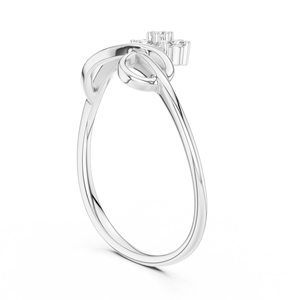 แหวนเพชร WILD LVY FLORAL LAB-GROWN DIAMOND ชุดแหวนทองคำแท้ 18KT สำหรับงานหมั้น งานแต่งงาน งานเลี้ยง งานเฉลิมฉลอง หรือใช้ในชีวิตประจำวัน สำหรับผู้หญิง ชุบโรเดียม - Product Image 3