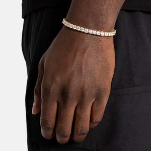 Women's 18K <b>Solid</b> Gold Tennis <b>Bracelet</b> Round Brilliant Cut Diamond Channel Setting Classic Wedding Jewelry - Product Image 3