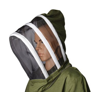 Combinaison d'apiculteur de protection intégrale verte avec voile amovible, niveau de sécurité D, coupe ample, manches en polyester anti-coupure - Product Image 3