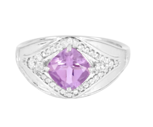 Anillo de Cóctel de Plata de Ley 925 con Baño de Rodio y Gema Azul Premium para Mujer - Product Image 1