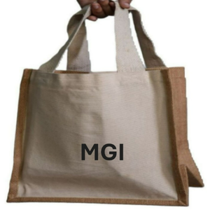 Customizable Reusable Jute Tote <b>Bag</b> with Hand Length Handle Shoulder & Top Closure Letter Pattern <b>Extra</b> <b>Large</b> Size for Daily Use - Product Image 6