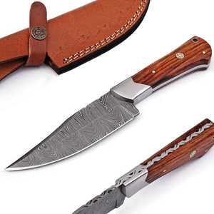 Couteau de cuisine utilitaire, lame en acier damas à motif ultra-affûté, couteau de chef artisanal de qualité supérieure, manche en bois, vente en gros - Product Image 4