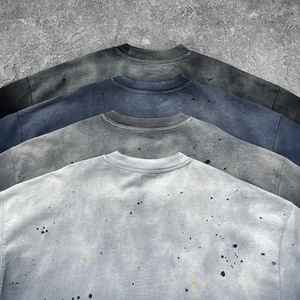 T-shirt en toile personnalisé avec logo, coupe classique, effet délavé, respirant, séchage rapide, col rond, 220 g/m², 100 % coton, poids lourd, pour homme - Product Image 2