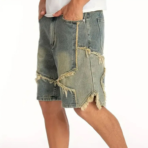Pantalones Cortos de Mezclilla Holgados Estilo Y2K con Pedrería, Cintura Elástica, Casuales, para Verano, Estilo Urbano, para Hombre - Product Image 2