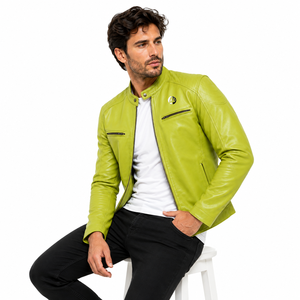 Veste en cuir élégante pour homme, confectionnée avec une finition lisse, coupe confortable, design durable et un attrait intemporel pour un style quotidien. - Product Image 6