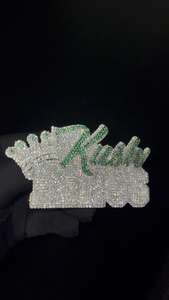 Colgante Personalizado con Inicial de Nombre, Plata de Ley 925, Moissanita de Lujo, Estilo Hip Hop, Chapado en Rodio/Oro de Dos Tonos - Product Image 4