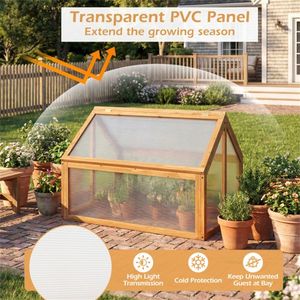 Serra Portatile con Doppia Ventilazione Regolabile sul Tetto, in Legno di Abete, per Coltivazione Annuale Domestica, con Policarbonato - Product Image 4