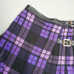 Mini-kilt écossais en laine pour écolière, taille personnalisée, violet et noir, pour femme - Product Image 5