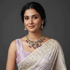 Victorian Pearl Necklace Set-18K Gold Plated Stainless Steel Designer Jewelry - Product Image 1