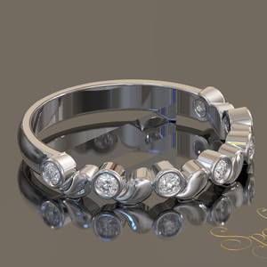 Anillo de Moissanita de Media Eternidad, Anillo de Boda de Moissanita de Oro Sólido, Anillo de Aniversario, Anillo para Mujer, Anillo Apilable - Product Image 4