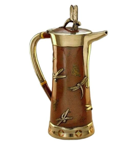 Premium Look Embossed Design Eco-Friendly Dishwasher Safe Non-Toxic 1L with Lid Pure Copper Antique Tea <b>Kettle</b> - Product Image 2