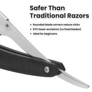 Rasoir droit de haute qualité Harbor Industry, à lame unique, non jetable, avec logo personnalisé, service OEM, en acier inoxydable, manche en bois, pour le visage - Product Image 2