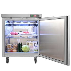 Single-Door 7.42 Cu. Ft. Commercial <b>Kitchen</b> Stainless Steel Refrigerated <b>Prep</b> <b>Table</b> 28-Inch Sandwich Salad Food <b>Prep</b> Equipment - Product Image 1