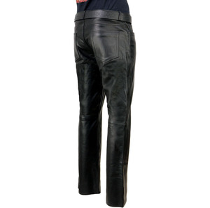 Samroz Sports Men's Premium Leather Classic Casual Motorcycle Riding <b>Pants</b> All Seasons Black Customizable Design Seamless Fusing - Product Image 3