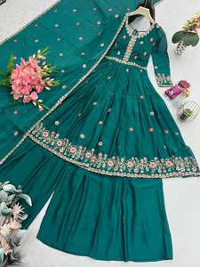 Ropa india y pakistaní de moda, ropa étnica, ropa tradicional para bodas, vestido de novia con bordados elaborados, listo para usar. - Product Image 2