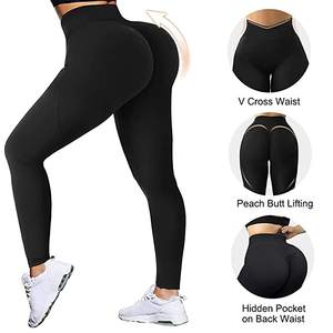 Leggings de sport pour femmes GAF Wholesale, noirs, taille haute, respirants, extensibles, pour la gym et les entraînements. - Product Image 6