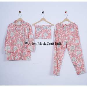 ชุดนอนผ้าฝ้ายพิมพ์ลายดอกไม้แบบเบาสบายสำหรับผู้หญิง เนื้อผ้านุ่มระบายอากาศได้ดี เหมาะสำหรับการพักผ่อน การนอนหลับ และสวมใส่สบายๆ - Product Image 6