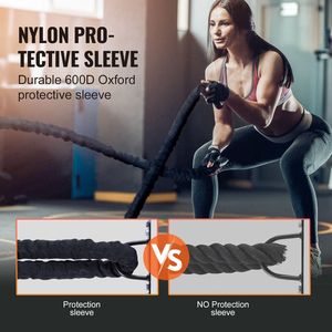 Cuerda de Batalla de Nailon de 1.5 Pulgadas de Diámetro y 40 Pies de Largo con Funda Protectora y Anclaje, Equipo de Ejercicio para Entrenamiento Físico - Product Image 4