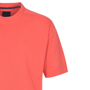 T-shirt pour homme en corail à col rond et manches courtes, coupe classique, couleur unie, tricoté, style décontracté - Product Image 5