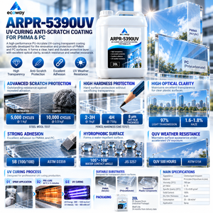 ECOWAY ARPR-5390UV น้ำยาเคลือบผิวพลาสติกความแข็งสูง สูตรทนทานต่อสภาพอากาศ สำหรับการปรับปรุงอะคริลิก - Product Image 3