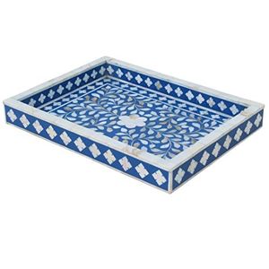 Handcrafted Bone Inlay Decorative Tray home decor tray artisan tray coffee <b>table</b> tray display tray <b>vanity</b> tray ottoman tray - Product Image 3