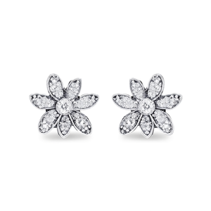Kempu Matte Peacock Pearl Stud Earrings-Trendy Diamond Flower Gift - Product Image 2